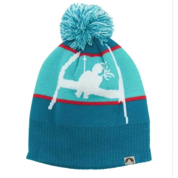 Cirque Ski Hat Beanie Womens Mens Girls Boys Pompom Winter Turquoise Blue NEW - Picture 4 of 7